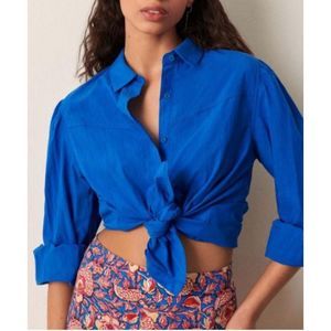 ba&sh Chemise Prasil in Blue Size 1